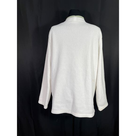 Vintage Fleece Croft & Barrow Christmas Sweatshirt Poinsettias, Pinecones - Picture 3 of 7